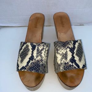 Jeffrey Campbell Dlight Snake Print Heel Sandaks Sz 10M